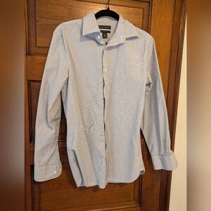 Banana Republic Small Men's Slim Fit Dress Shirt Blue And White Stripe